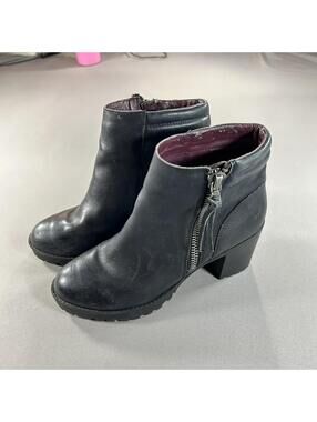 Steve Madden Joline Platform Chunky Boot Women's 8.5 Black Leather